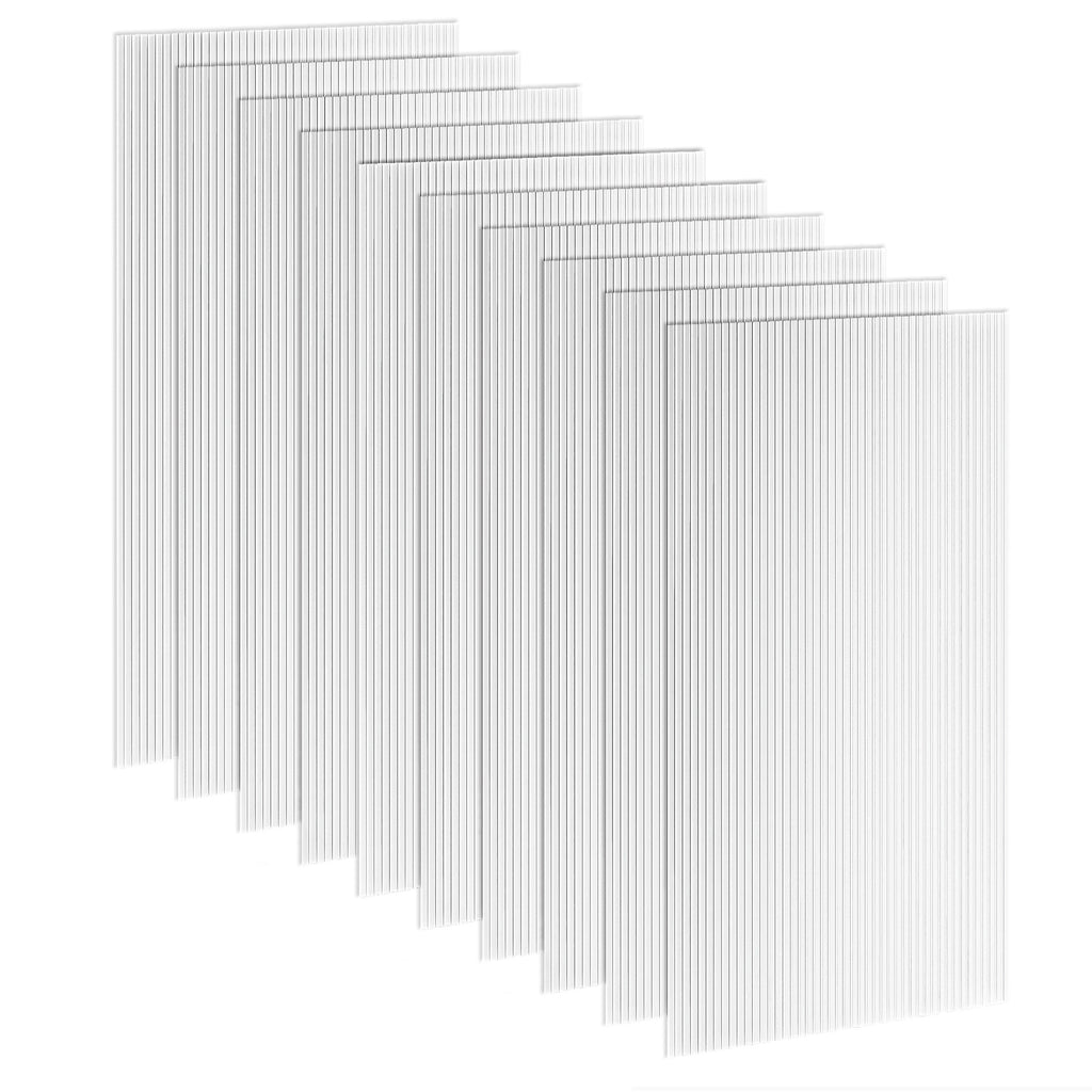 Outsunny Set of 10 Polycarbonate Honeycomb Sheets, 120x60 cm, Anti-UV, Cuttable, for Greenhouses and Canopies, Roofs