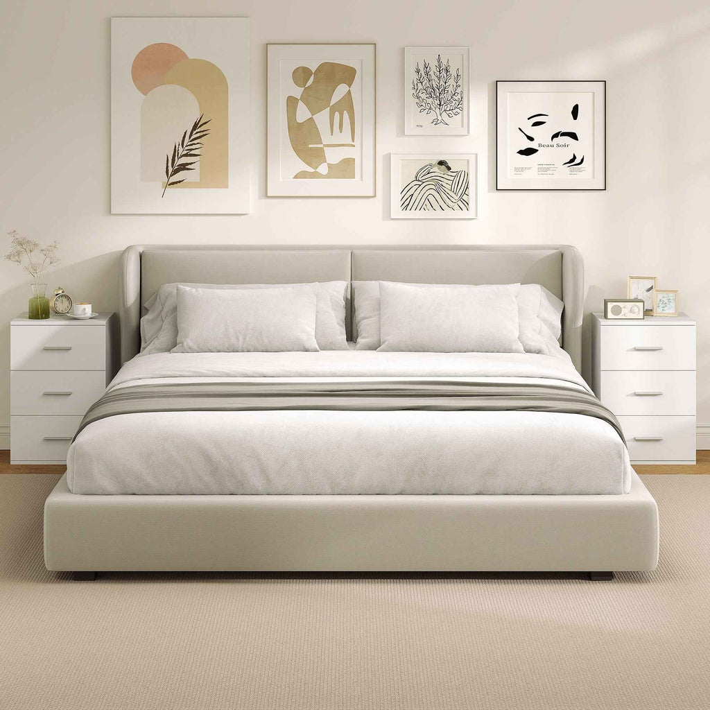 HOMCOM Modern and Multipurpose Bedside Table with 3 Drawers for Bedroom and Living Room, 40x35x60 cm, White