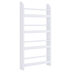 4-Tier Wall-Mounted Bookcase, White, Waterproof, Max Load 30kg (59cm x 12cm x 113cm)