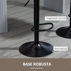 Set of 2 Bar Stools with Adjustable Height and Swivel, Faux Leather Cover, Dark Brown