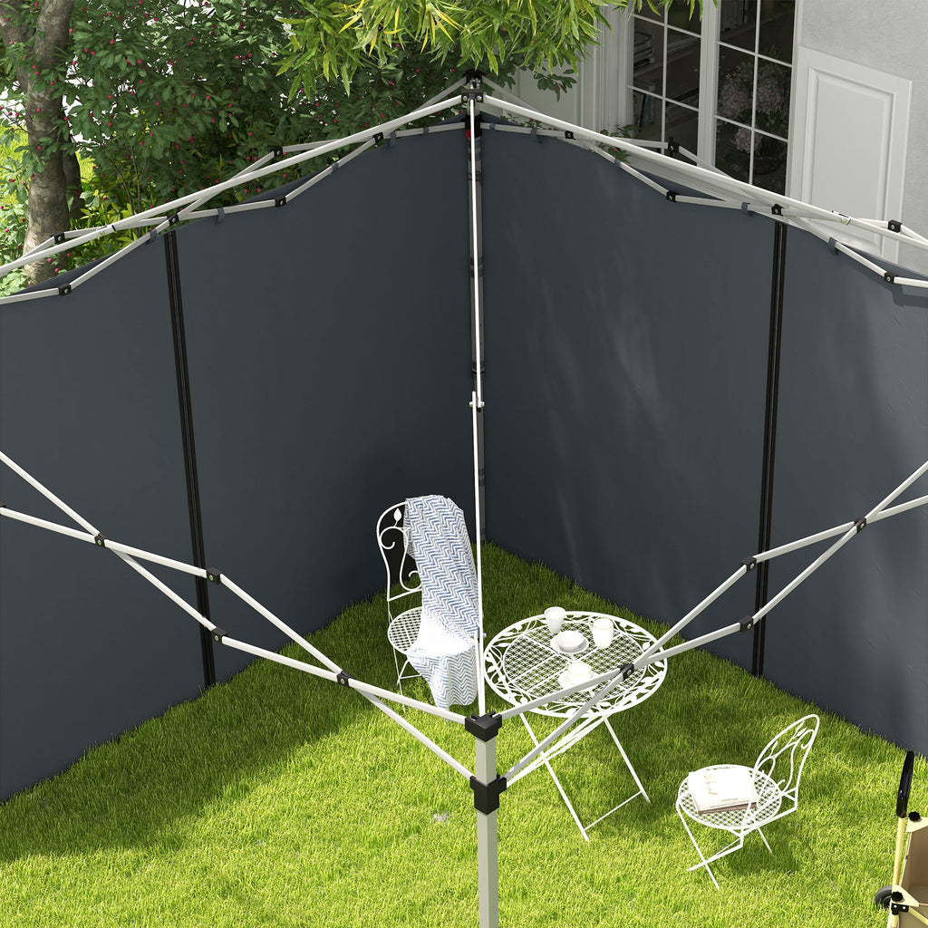 Set of 2 Gazebo Walls 3x3 and 3x6 m in Oxford Fabric with Hinged Doors, 295x195 cm, Dark Gray - Borgè