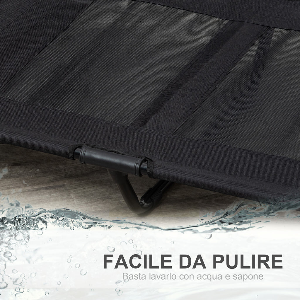 PawHut Bed for Large Dogs in Metal and Oxford Fabric with Transport Bag, 92x76x18cm, Black - Borgè