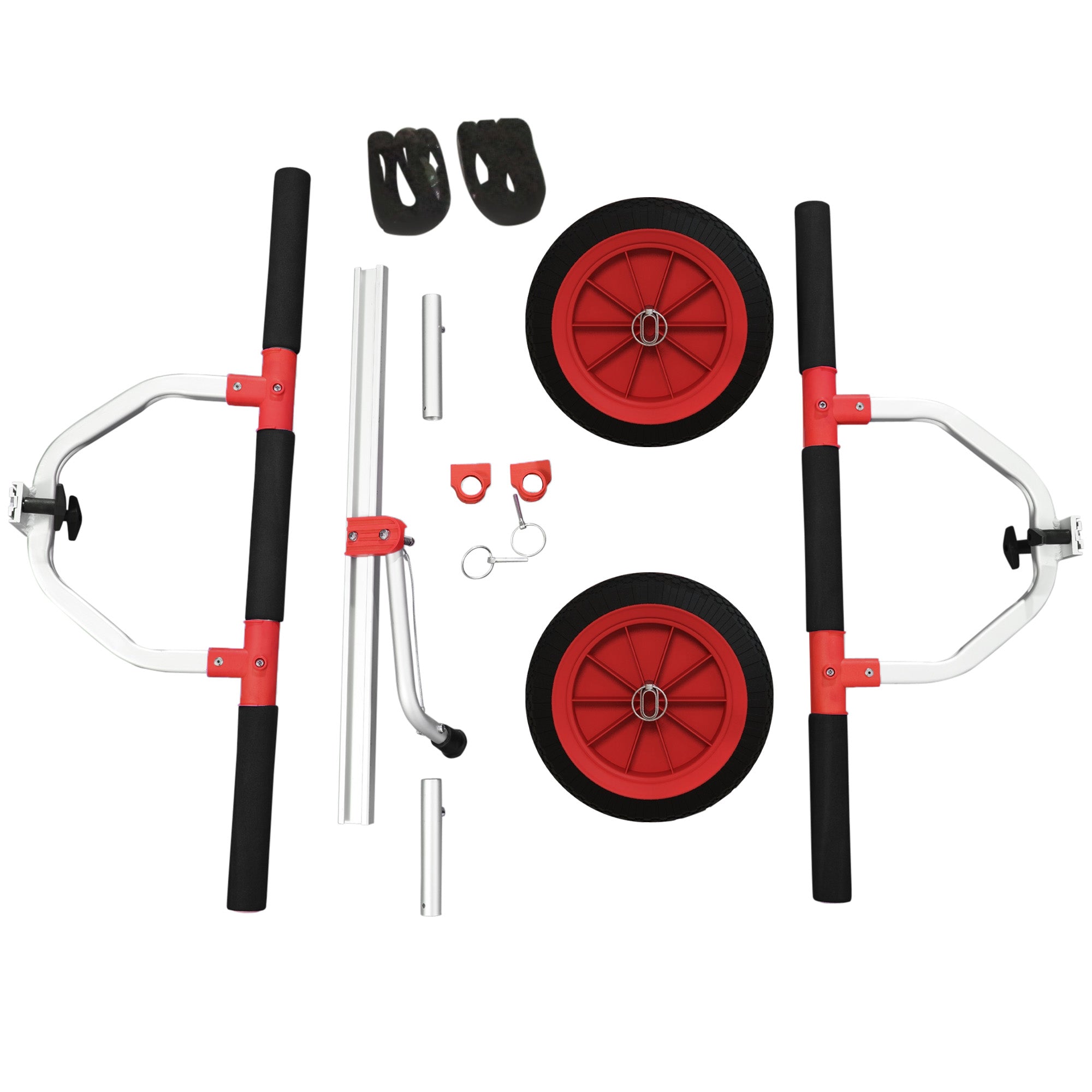 SPORTNOW Trolley for Kayaks and SUPs with Adjustable Width in Aluminium, Wheels Ø25 cm, Max 100 kg, Black