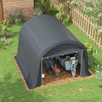 Outsunny Garden Tent for Motorcycles, Bicycles and Tools with 2 Zip Entrances, Made of Steel and PE, 300x300x235 cm, Grey