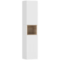 2-Door Bathroom Cabinet with Open Space and Adjustable Shelves, Wooden, 30x24x140 cm, White