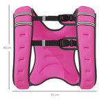 HOMCOM 8kg Breathable Weighted Vest with Storage Pocket and Shoulder Straps, Oxford Fabric, 40x35cm, Pink