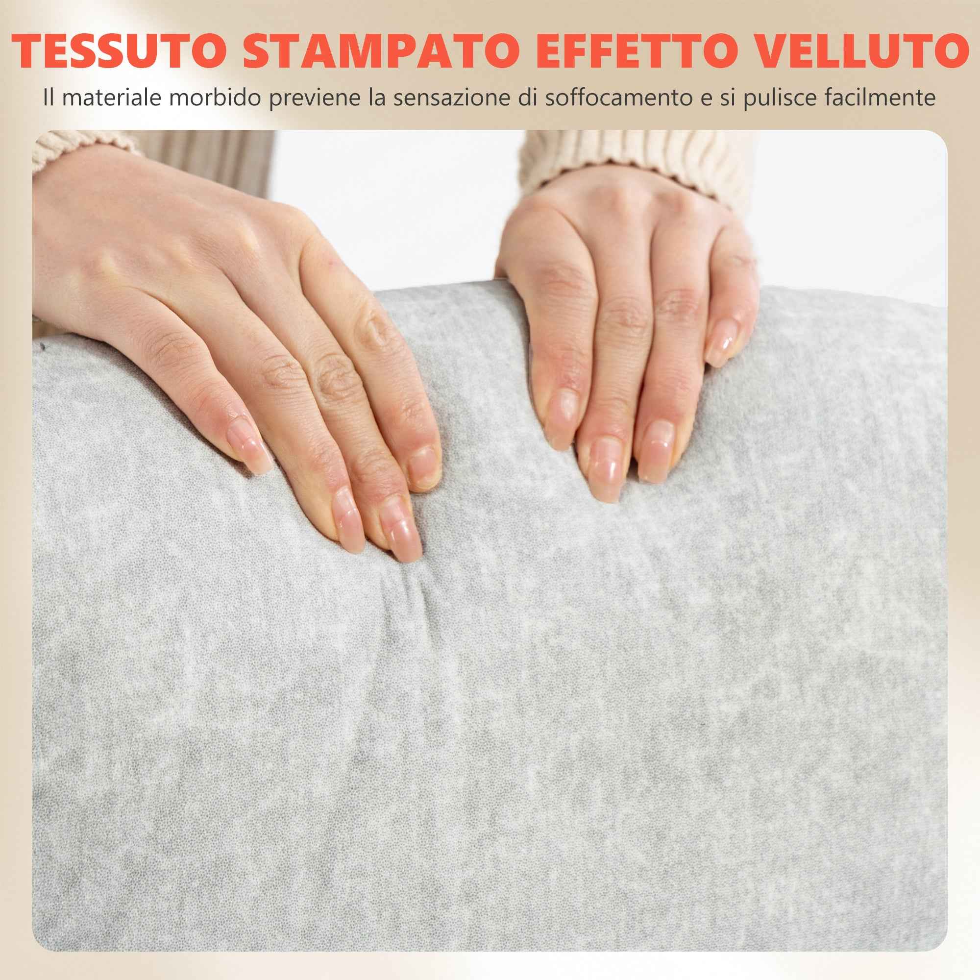 Ergonomic Chair, High Back, Printed Velvet, Foldable Armrests, Cream White