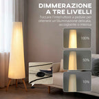 HOMCOM Tripod Floor Lamp with Foot Switch and Adjustable Brightness, 46x46x153 cm, White