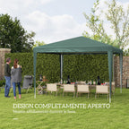 Garden Gazebo 3x3 m Foldable and Portable with Anti-UV Cover, Green