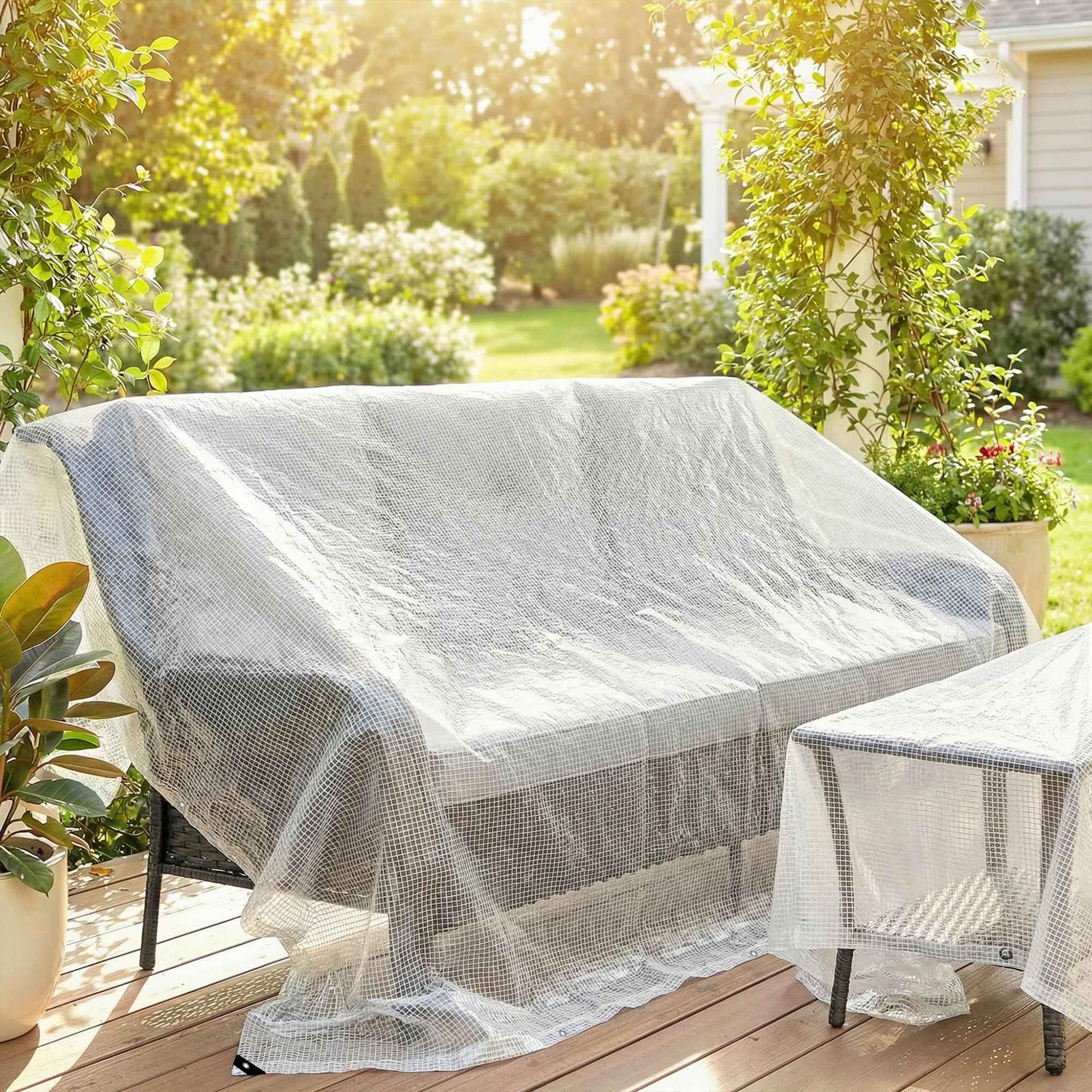 Outsunny 3x5m Waterproof Tarpaulin, Heavy Duty 140GSM PE, Tear Resistant