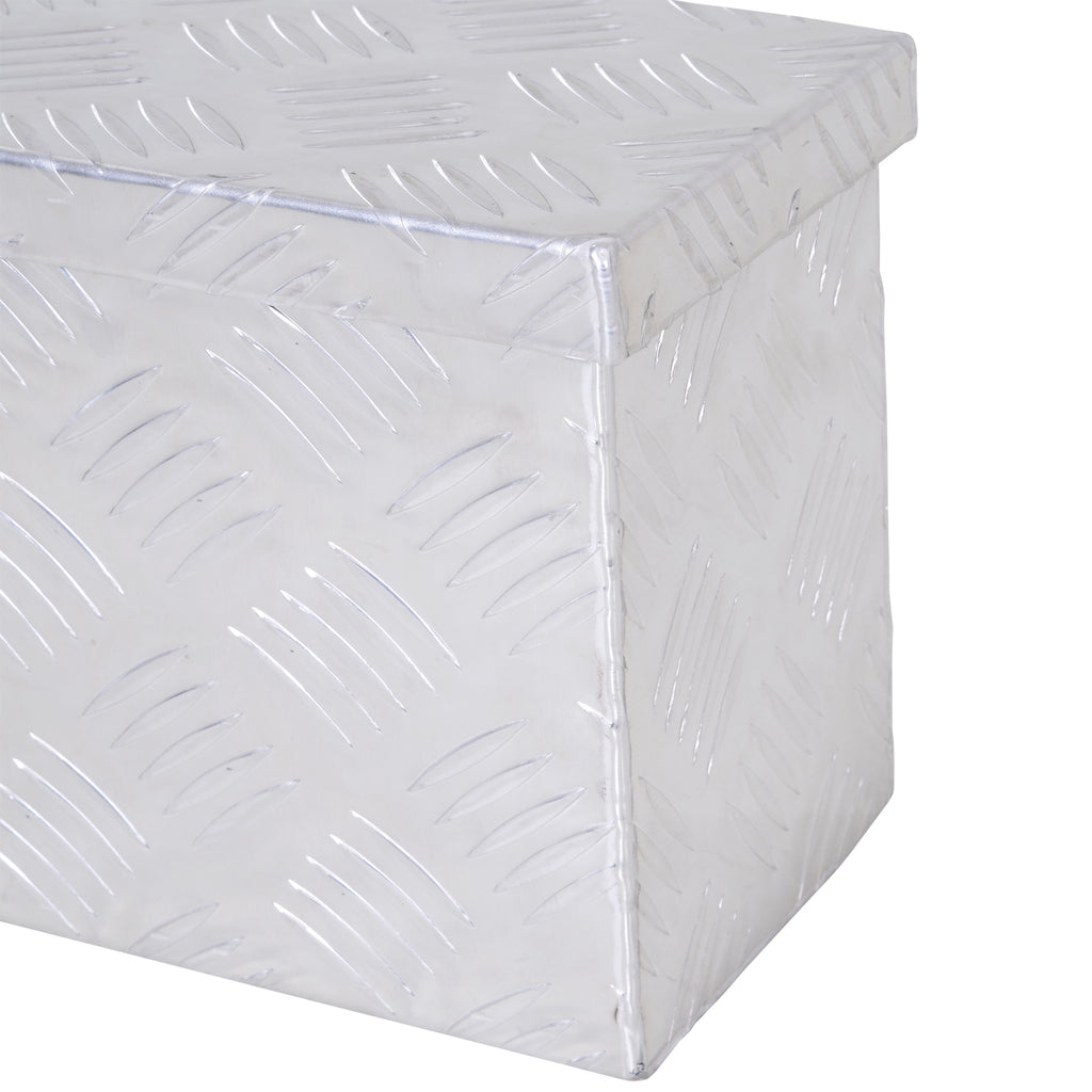 2 kg Tool Box with Key Lock, in Aluminum Sheet, 50x15.5x20.5 cm, Silver