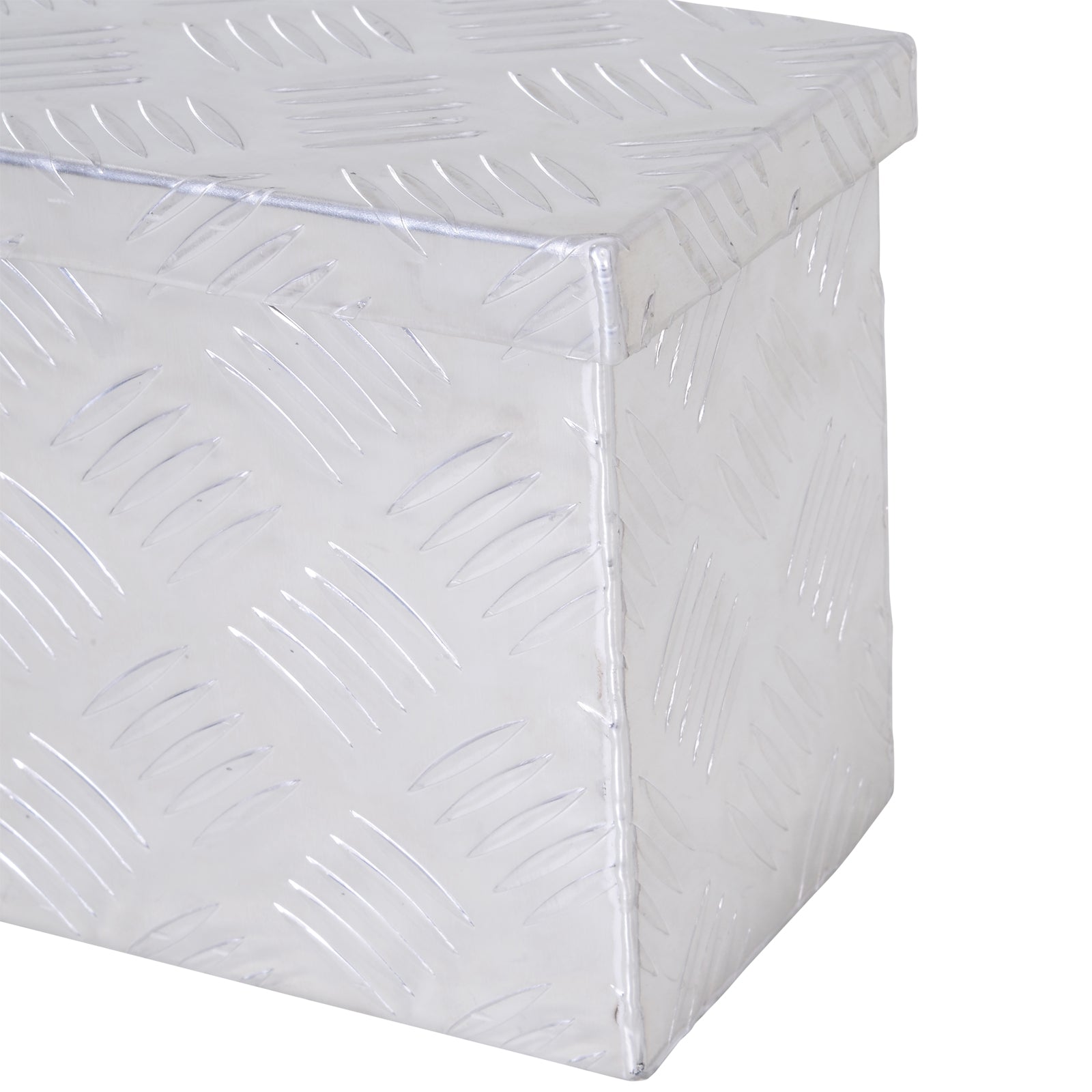 2 kg Tool Box with Key Lock, in Aluminum Sheet, 50x15.5x20.5 cm, Silver