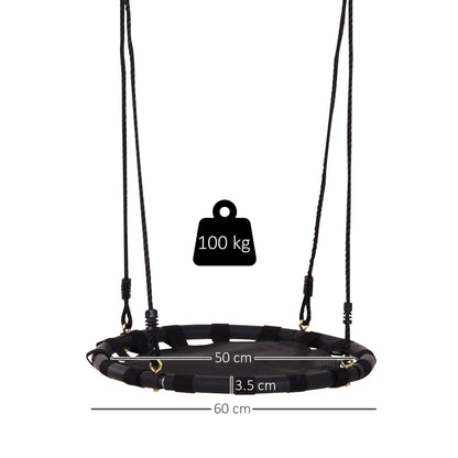 HOMCOM Garden Swing with Breathable Net for Children Φ60x3.5cm Black