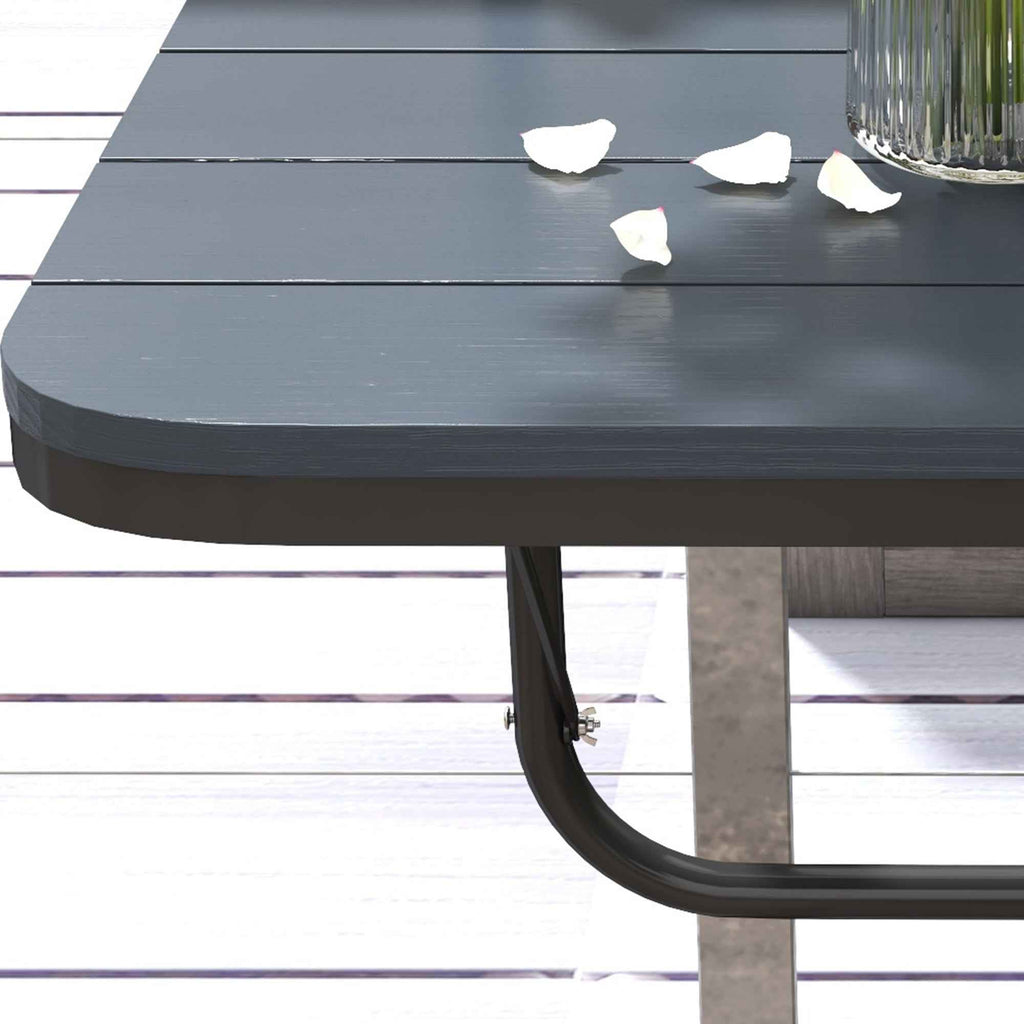 Outsunny Folding and Adjustable Balcony Table, Made of Aluminum and Composite Wood, 60x40x55-64 cm, Black