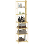 7-Tier Bathroom Shelf Unit Bamboo Storage Unit, 44x33x180 cm, Wood Color