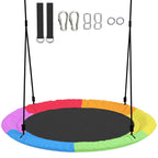 Nest Swing for Children 3-8 Years with Ropes and Straps, in PE and Oxford Fabric, 100x100x180 cm, Multicolored