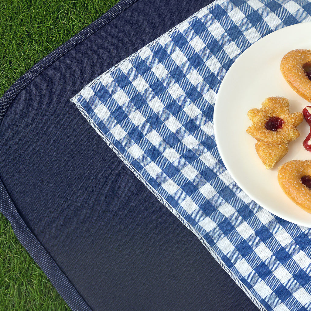 Picnic Basket for 4 People with Fridge Area and Accessories, in Wicker, 54x34x20 cm, Wood Color