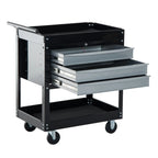 Professional Workshop Trolley Sheet Metal Tool Chest, Black, 68 x 46 x 88cm