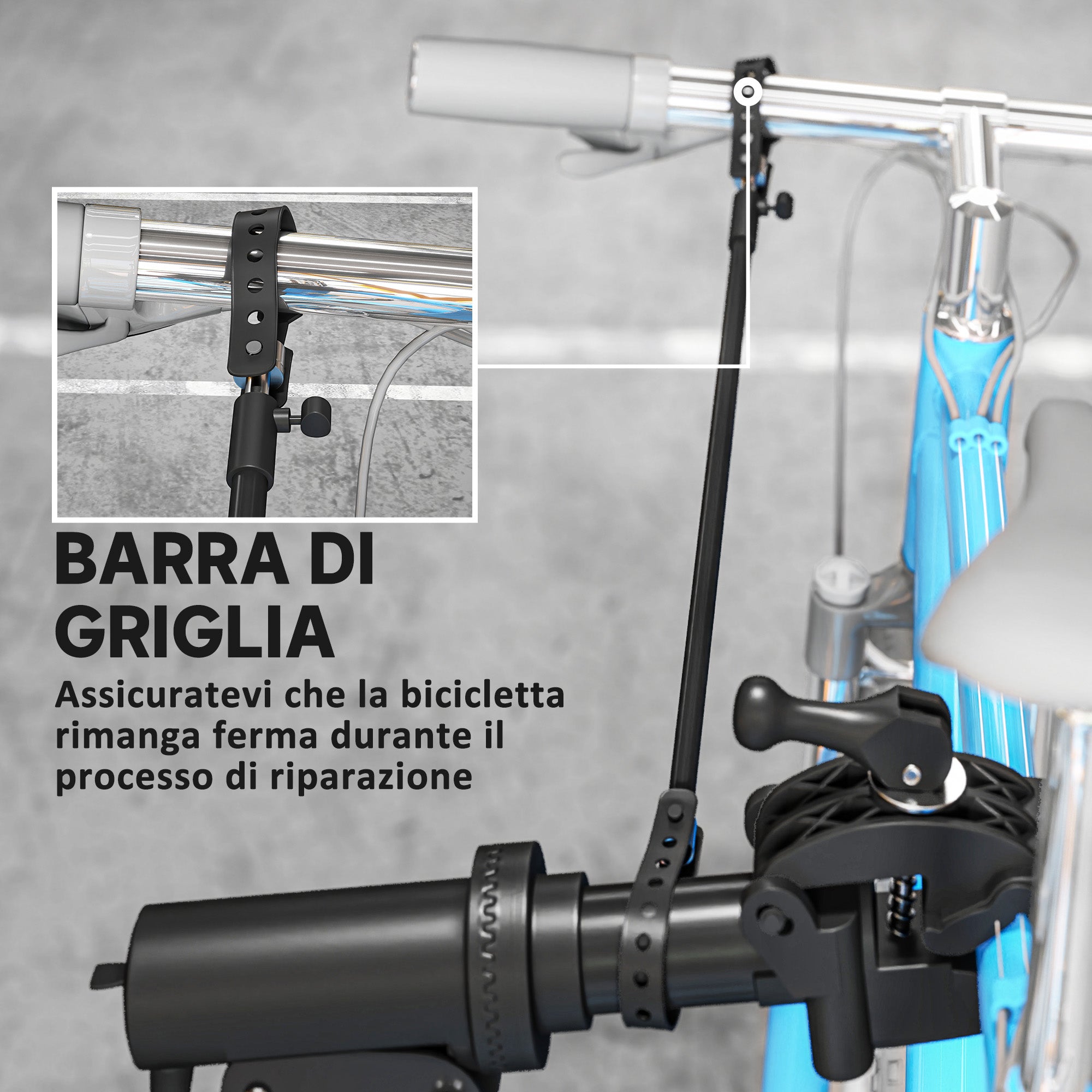 Bike Maintenance Stand with Adjustable Height, 360° Rotatable and Foldable, Maximum 40 kg, Black