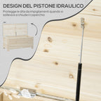 Outsunny 155L Outdoor Wooden Storage Chest with Metal Lid and 2 Shock Absorbers, 110x50x50 cm, Wood Color