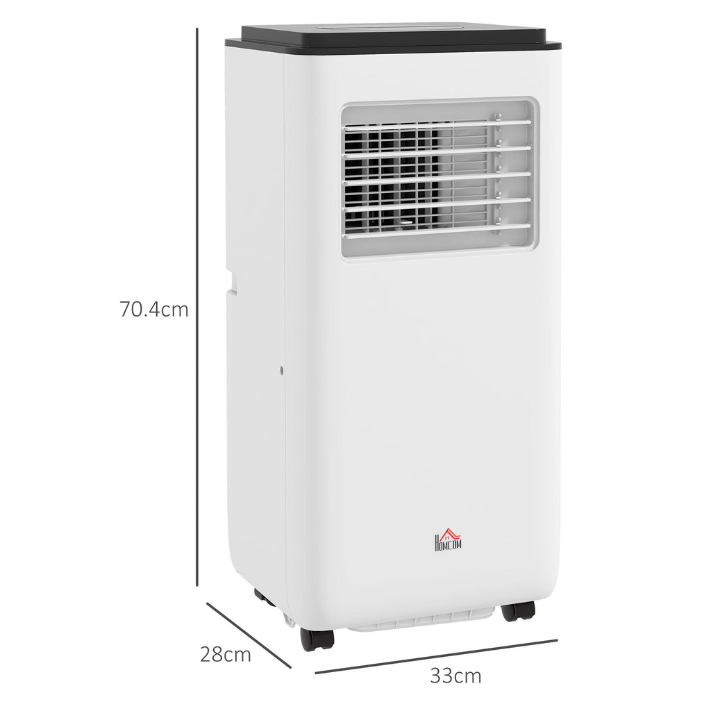 HOMCOM Portable Air Conditioner 750W with 5 Modes and 2 Speeds, in Plastic and Steel, 33x28x70.4 cm, White - Borgè