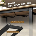 HOMCOM Industrial Dining Table for 6-8 People with Round Drop-Leaf Top, in Wood and Steel, 180x80x75 cm