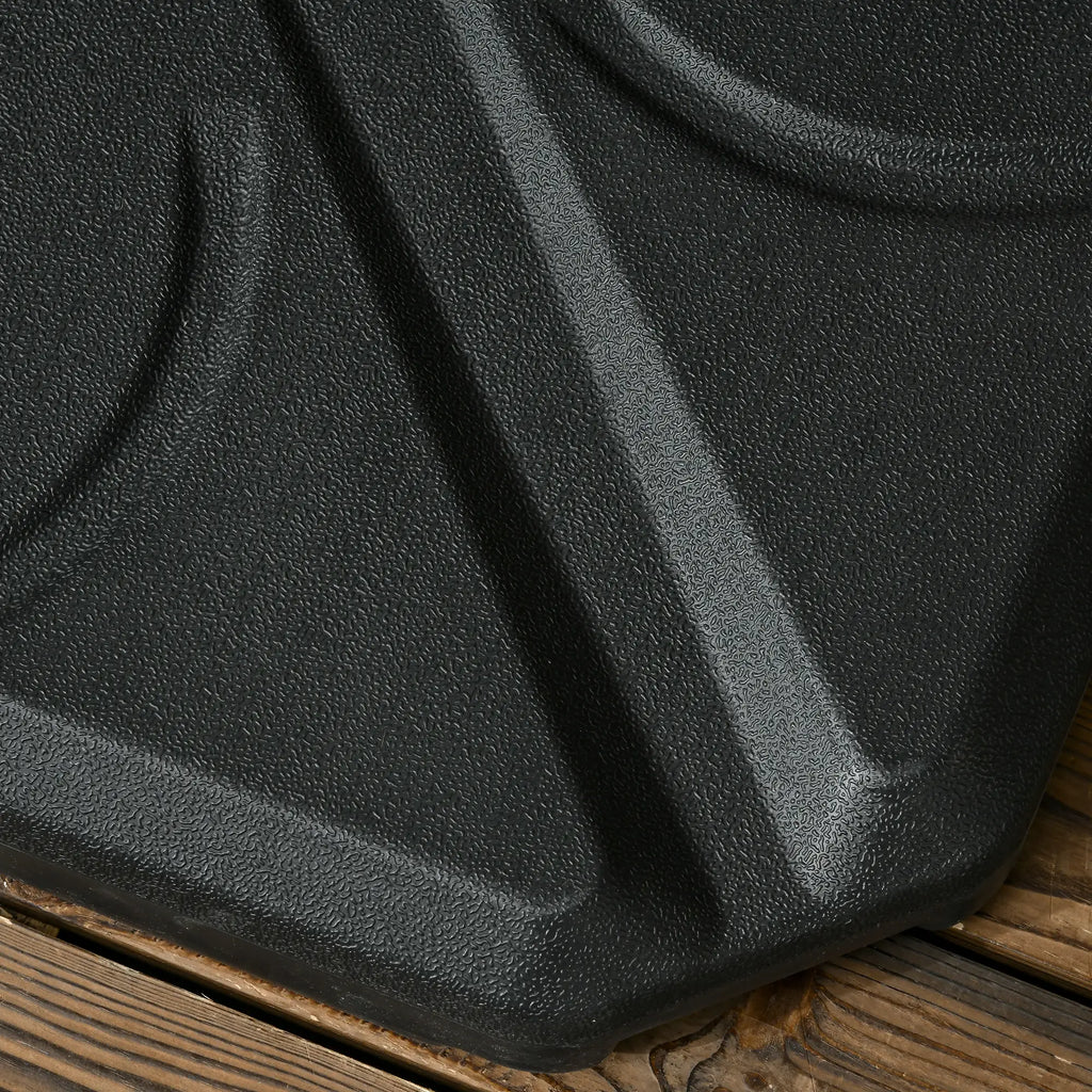 4-Piece HDPE Umbrella Base, Fillable with Water and Sand max 18kg, 103x103x8.3 cm, Black - Borge' Group Limited