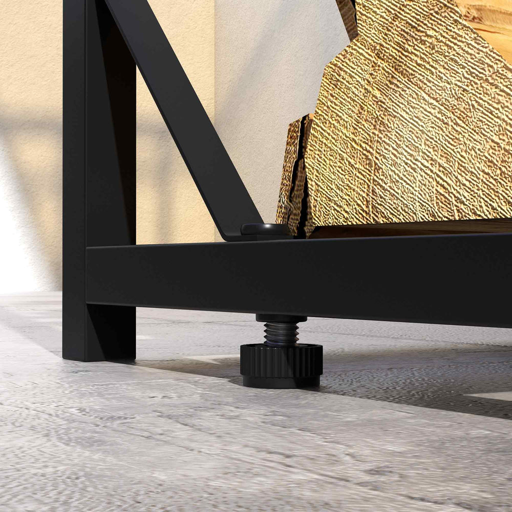 Outdoor Metal Wood Shed with Polycarbonate Roof, 2100kg Capacity, 185x67x185, Black