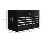 HOMCOM 6-Drawer Tool Box in Steel with Lock, 60x26x34cm, Black - Borgè