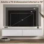 Wall-Mounted TV Cabinet with Wooden Drop-Door Cabinets, 160x35x30 cm, Gloss White