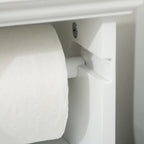 Bathroom Cabinet with Toilet Paper Holder and MDF Wood Cabinet, 21.5x17.8x66.5cm, White