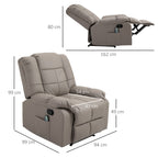 Relax Armchair with 8 Massage Points and 165° Reclining in Faux Leather, Gray - Borgè