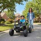 AIYAPLAY Electric Ride-On Toy Car for Children 3-5 Years Old, 12V, Licensed by KAWASAKI, Dual Motor, Remote Control and Music, Black