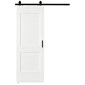 HOMCOM Sliding Door with Track, Guide and Mounting Kit, 76.2 x 3.5 x 213.4 cm, White, Pine Wood