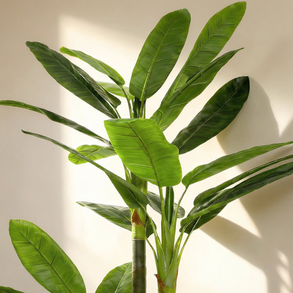 HOMCOM Artificial Banana Tree, Fake Plant with 18 Leaves, 180 cm, Green