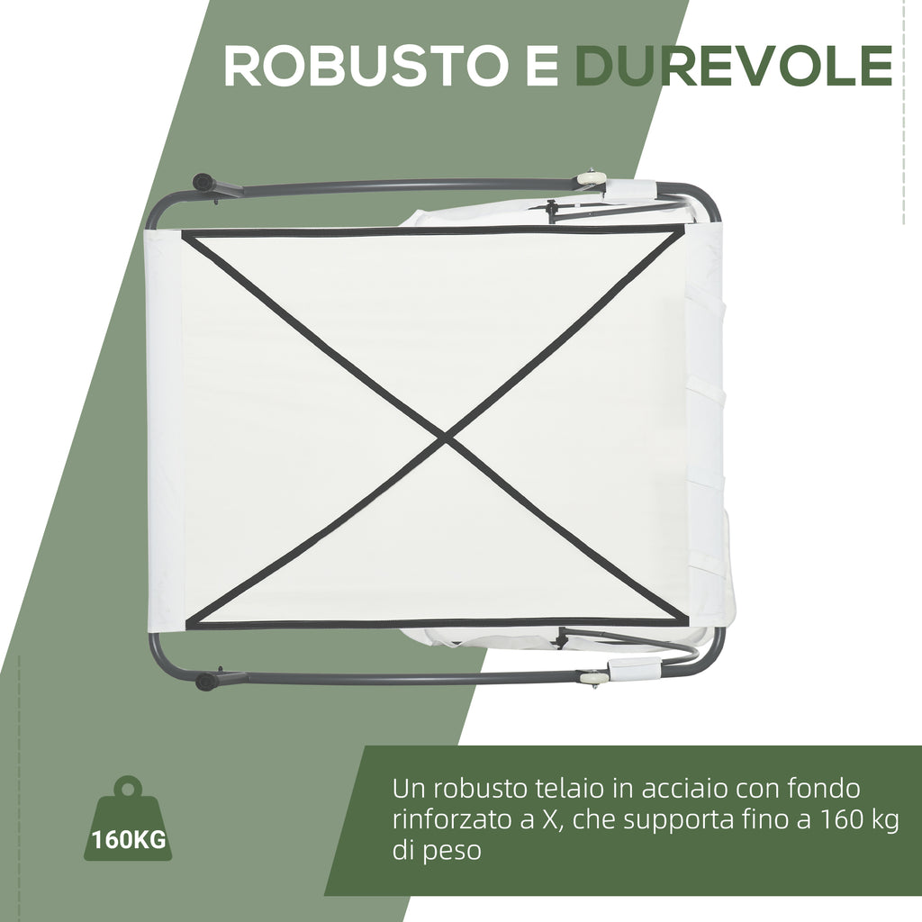 Double Lounger 2 Seater Adjustable Sunshade for Outdoor and Garden 200x175 x134cm Cream