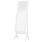 Full-Length Mirror with 4 Legs and Adjustable Angle, Wood and Glass, 47x46x148 cm, White