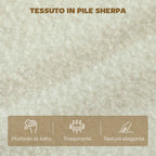 HOMCOM Modern 2-Seater Sofa with Thick Cushions and Sherpa Upholstery, 137x69x82 cm, Cream