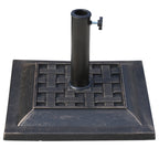 Vintage Style Resin and Steel Garden Umbrella Base, 44x44x32cm, Black and Bronze - Borge' Group Limited
