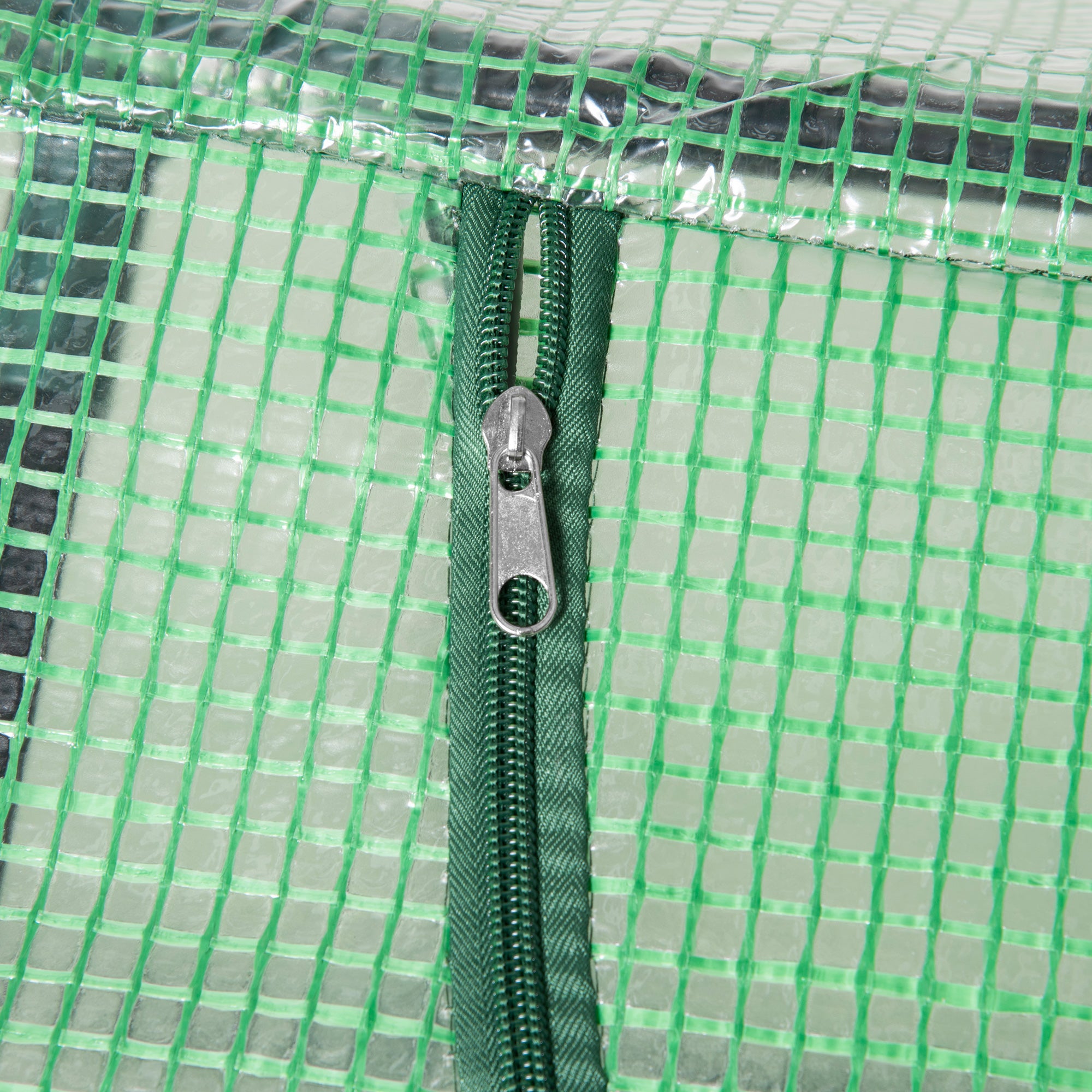 Outsunny Mini Garden Greenhouse with 3 Roll-Up Windows and Anti-UV PE Cover, 180x60x60cm, Green