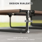 Foldable Dog Bed with Mesh Fabric for Indoor and Outdoor Use, 107 x 61 x 20 cm, Brown