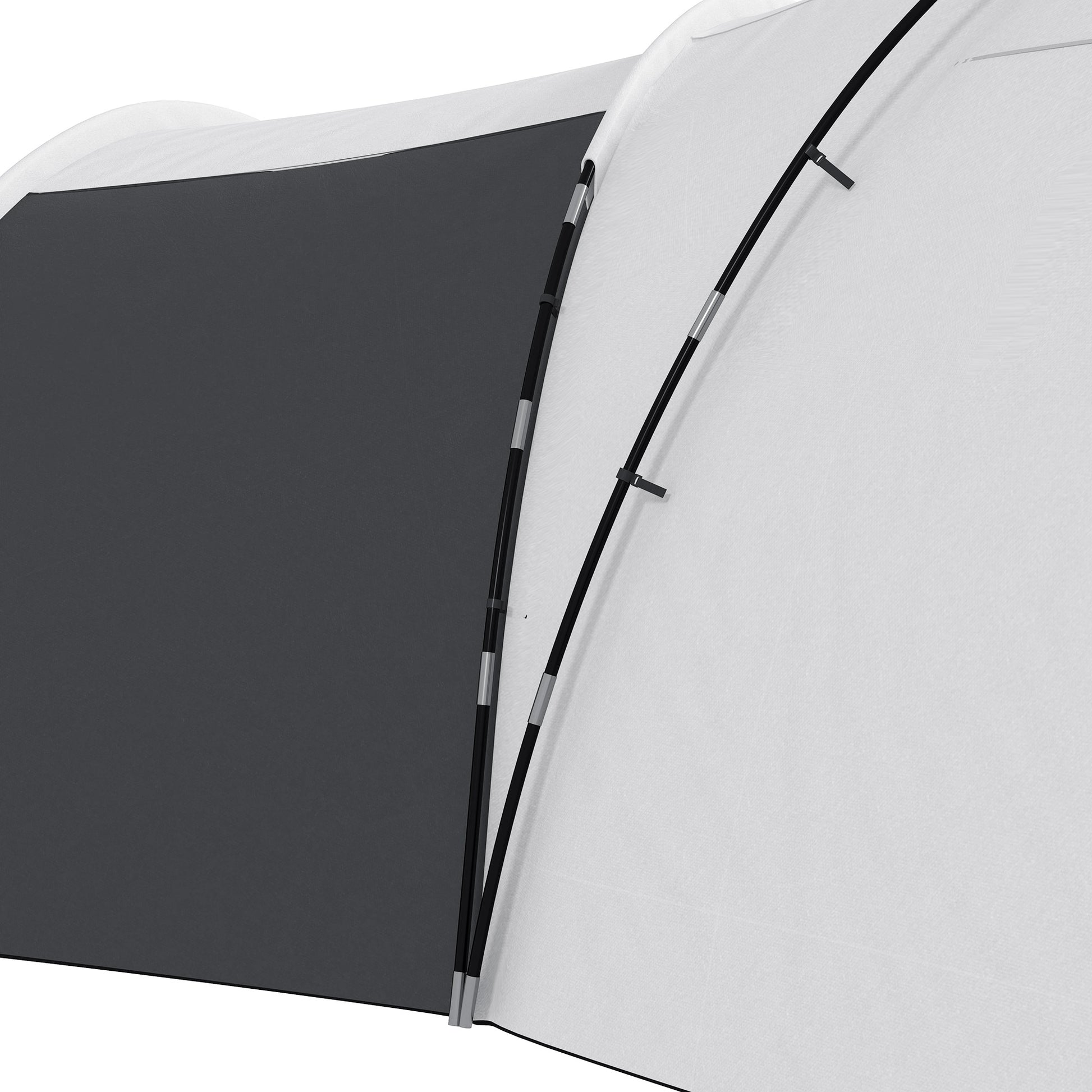 Outsunny Waterproof 6-Person Camping Tent with 3 Sleeping Areas, Living Room and Porch, in Oxford Fabric, Gray - Borgè