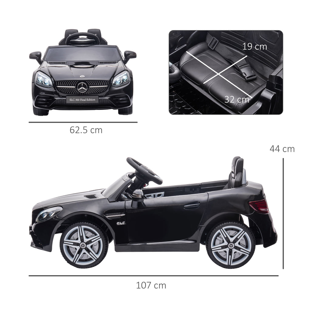 Electric Car for Children Licensed Mercedes SLC 300 with Remote Control, in PP and Metal, 107x62. 5x44 cm, Black