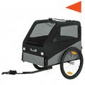PawHut Folding Metal Dog Bike Trailer with 600D Oxford Fabric and Removable Cover, Grey