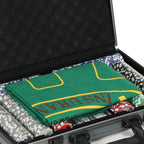 10 Player Poker Set with 400 Chips, 2 Decks of Cards, 5 Dice, Mat and Grey Case