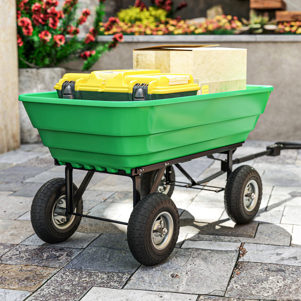 Outsunny Set of 2 Cart Wheels Ø25.5x7.5 cm Capacity 80 kg with Grooves, in Rubber and Steel, Black