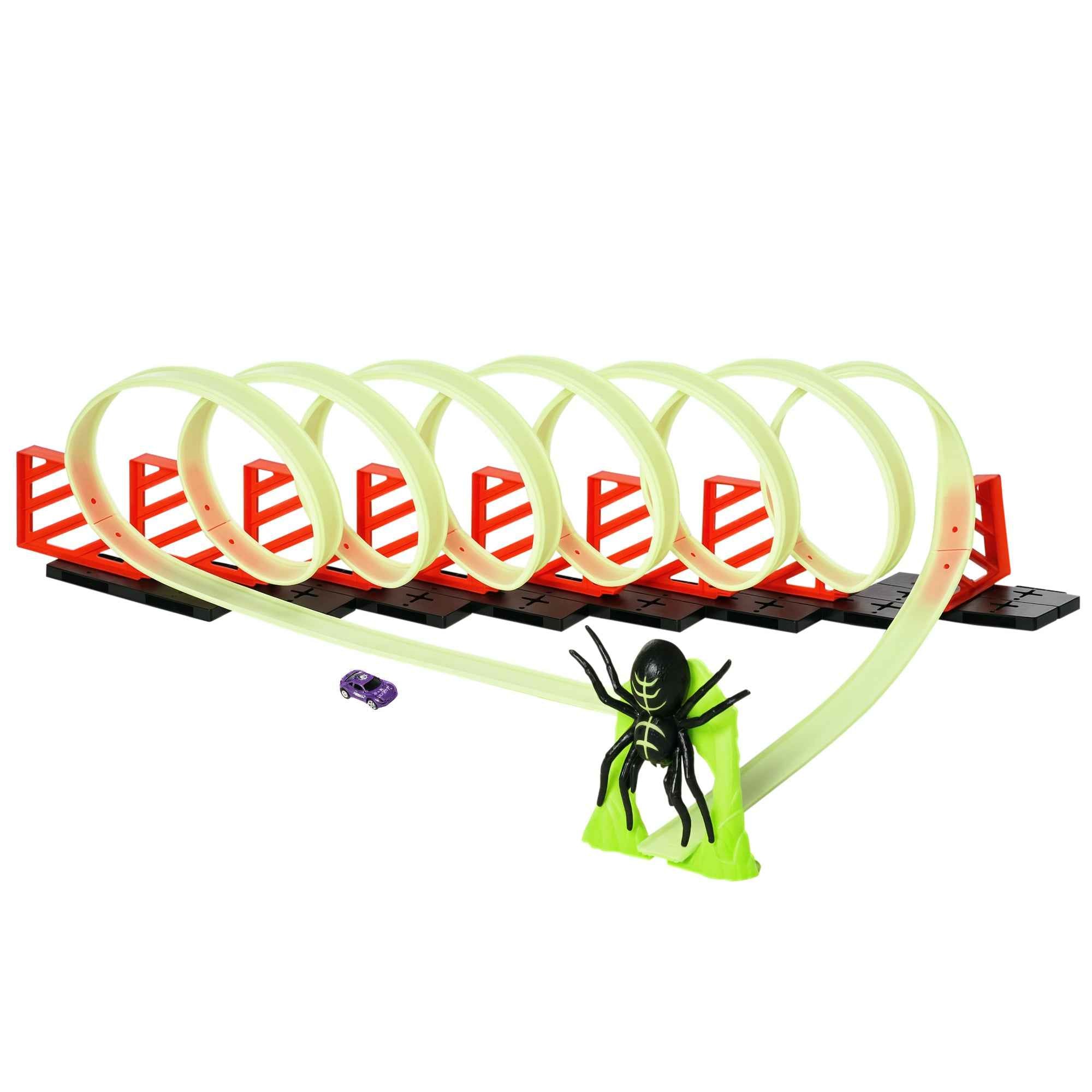 HOMCOM Toy Car Track Set with Light Effects and Toy Car, for Children Ages 3-6, 86x67x21cm