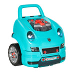 61-Piece Toy Truck Workshop for Children 3-5 Years Old with Handle, in ABS and PP, 40x39x47 cm, Black and Blue