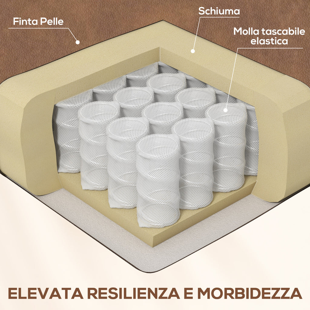 Reclining Massage Chair with Heated Faux Leather and 8 Massage Points, Brown