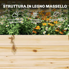Outsunny Raised Wooden Planter with Trellis, Roof and 2 Shelves, 76x43.5x177 cm, Natural Wood